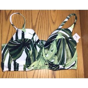 Swim By Cacique 46DDD Bikini Top Tropical Print Lined Balconette Underwire